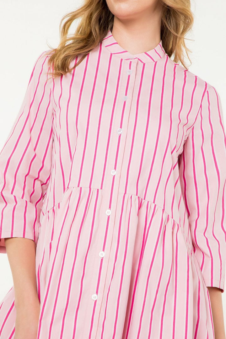 THML Dress Molly Striped Button Up Dress