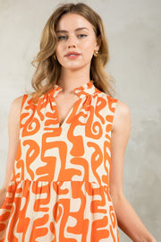 THML Dress Poylenna Sleeveless Pattern Halter Dress