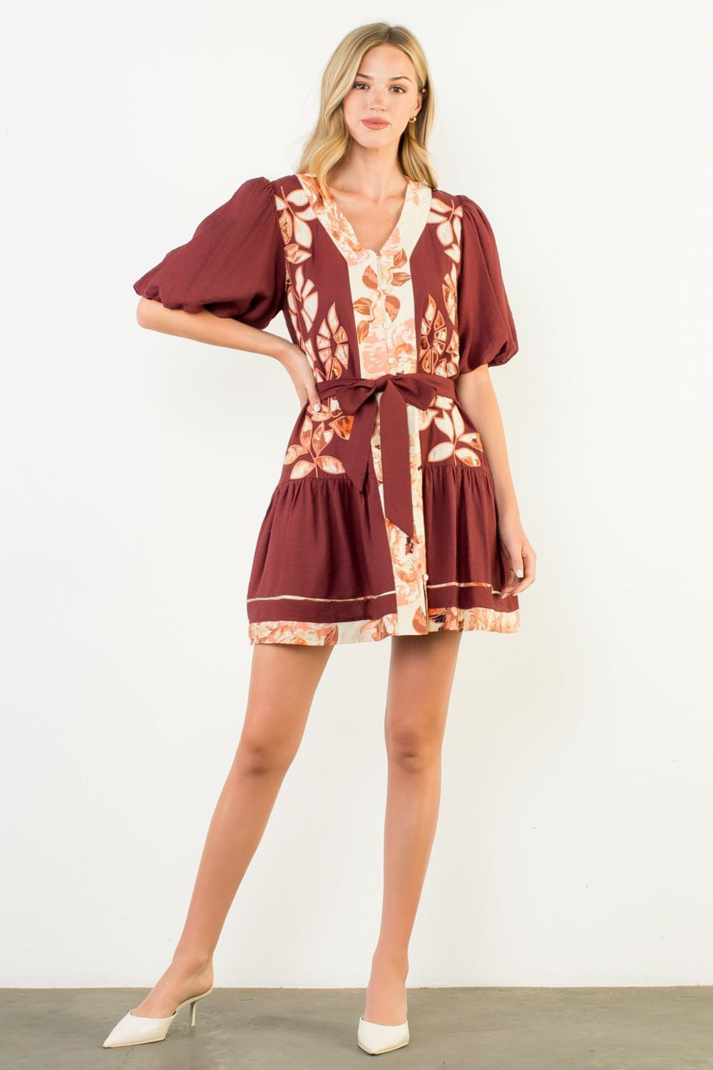 THML Dress Sarah Puff Sleeve Dress