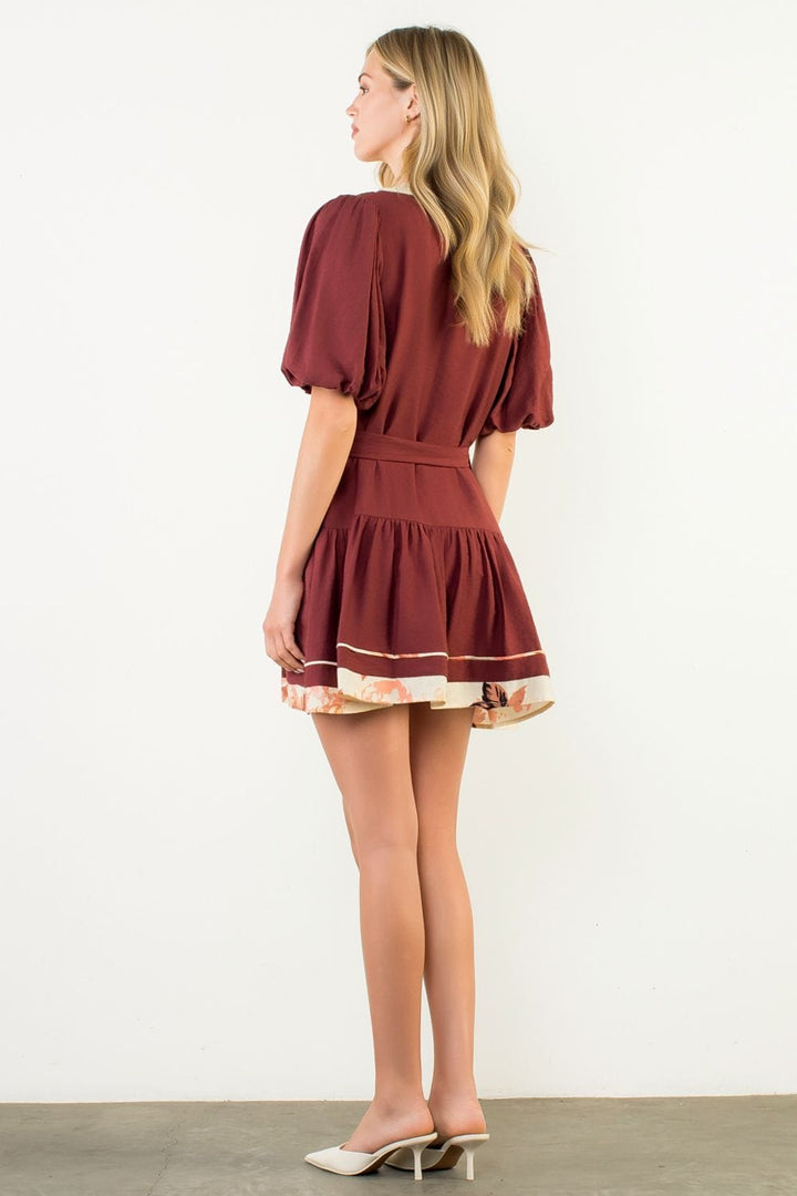 THML Dress Sarah Puff Sleeve Dress