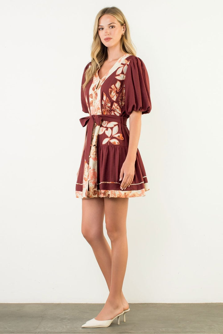 THML Dress Sarah Puff Sleeve Dress