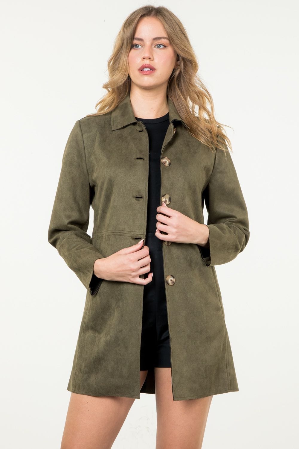 THML Jacket Olive / XS Haisley Suede Coat