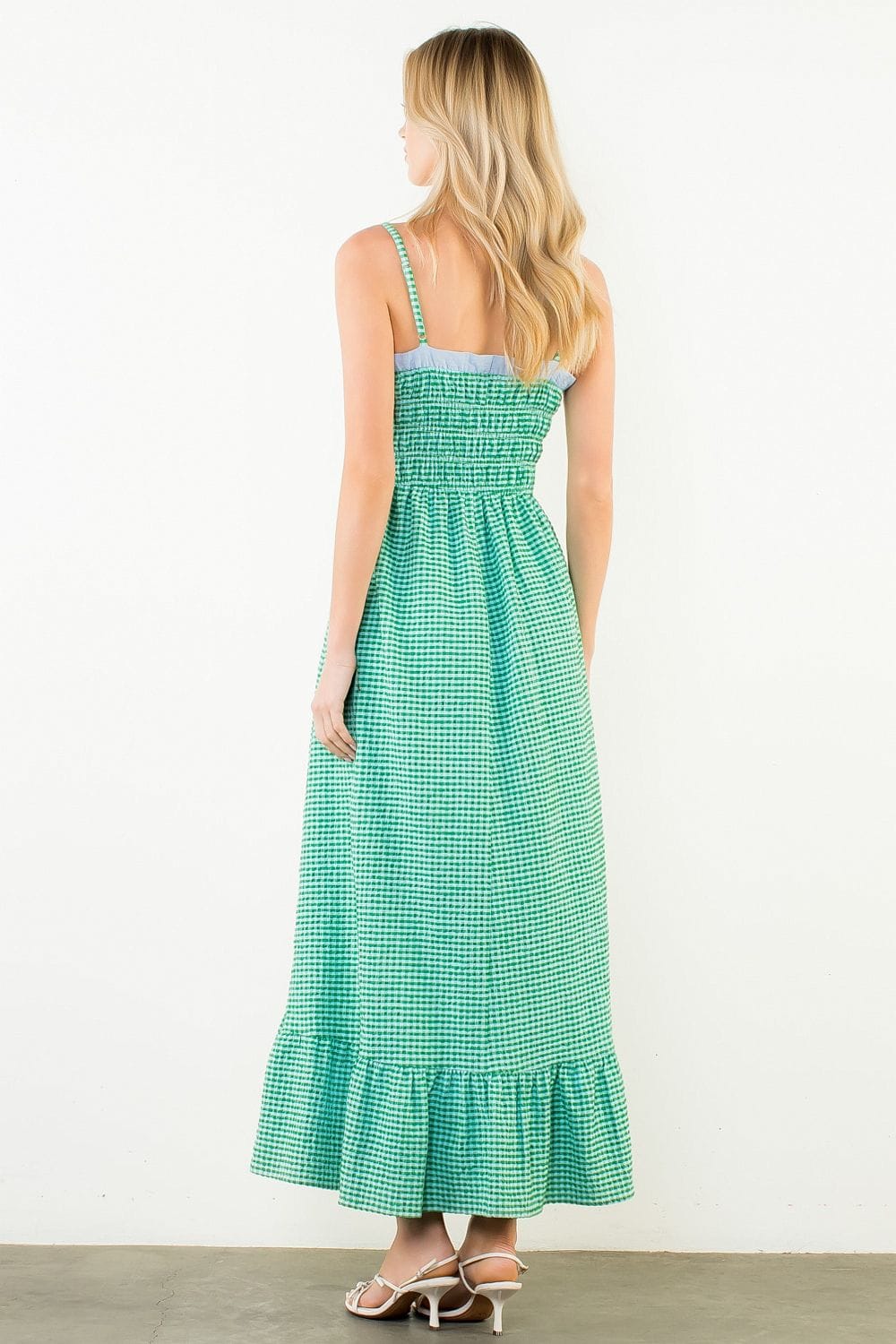 thml green dress THML Martha Flutter Sleeve Suede Dress- SALE XS main image 0