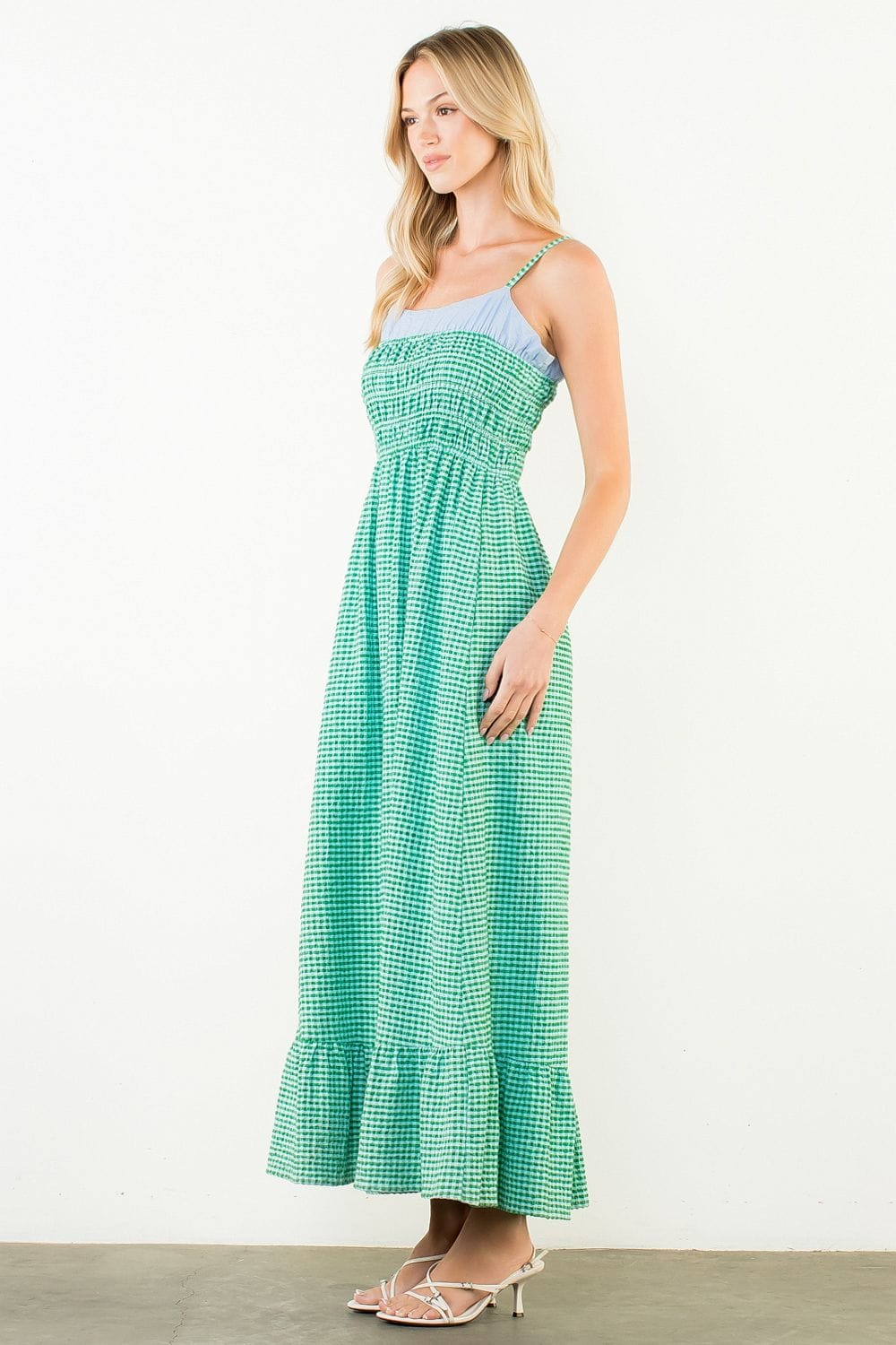 Jocelyn Gingham Maxi Dress Green / M Jocelyn Gingham Maxi Dress Green / M