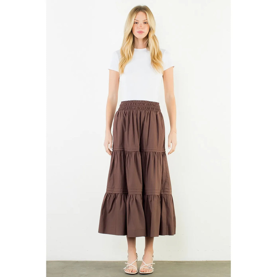 THML Maxi Skirt Arya Long Tiered Skirt