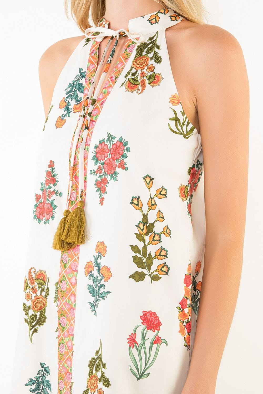 Lana Floral Halter Midi Dress – Teal Poppy