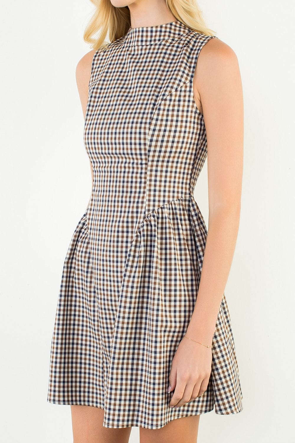 THML Midi Dress Mabel Gingham Short Dress