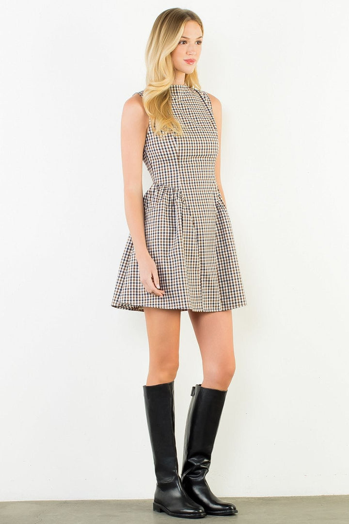 THML Midi Dress Mabel Gingham Short Dress