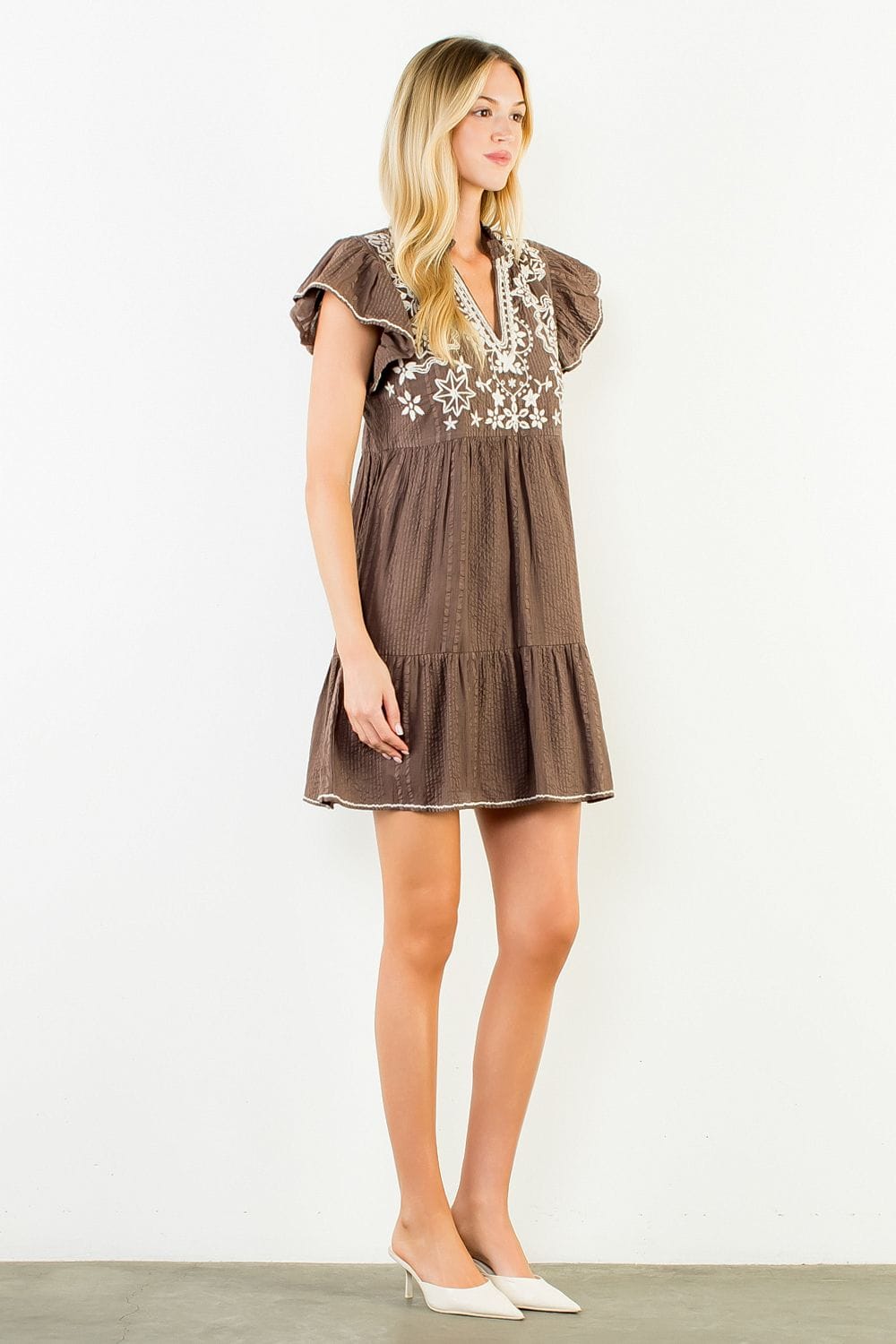 THML Mini Dress Amira Emroidered Mini Dress