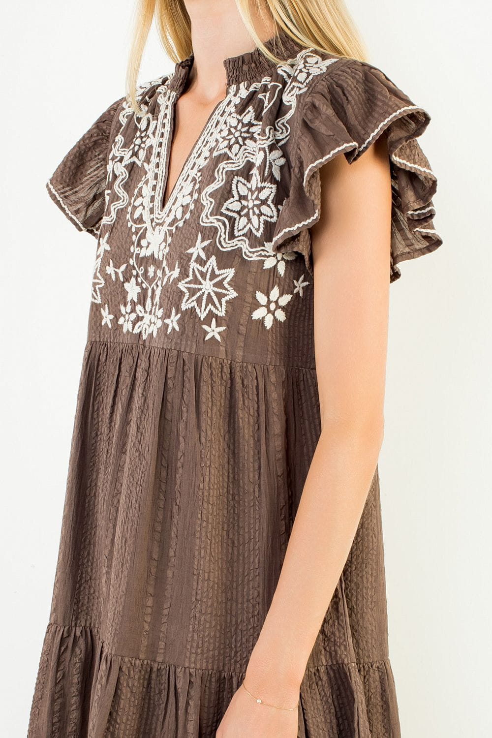 THML Mini Dress Amira Emroidered Mini Dress