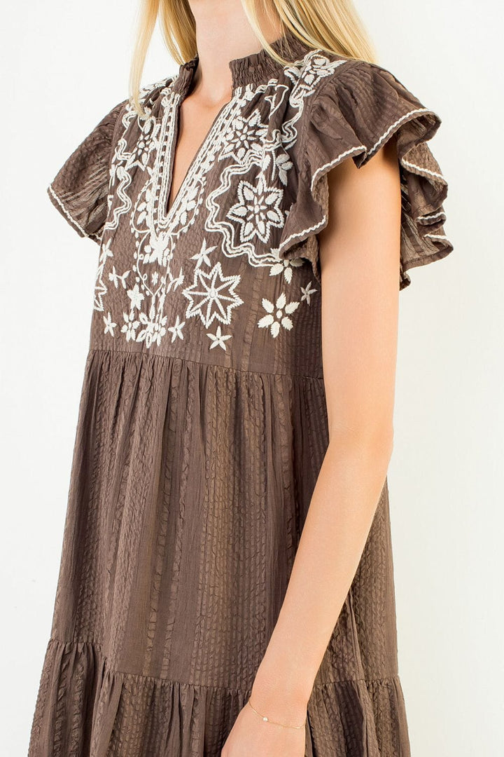 THML Mini Dress Amira Emroidered Mini Dress