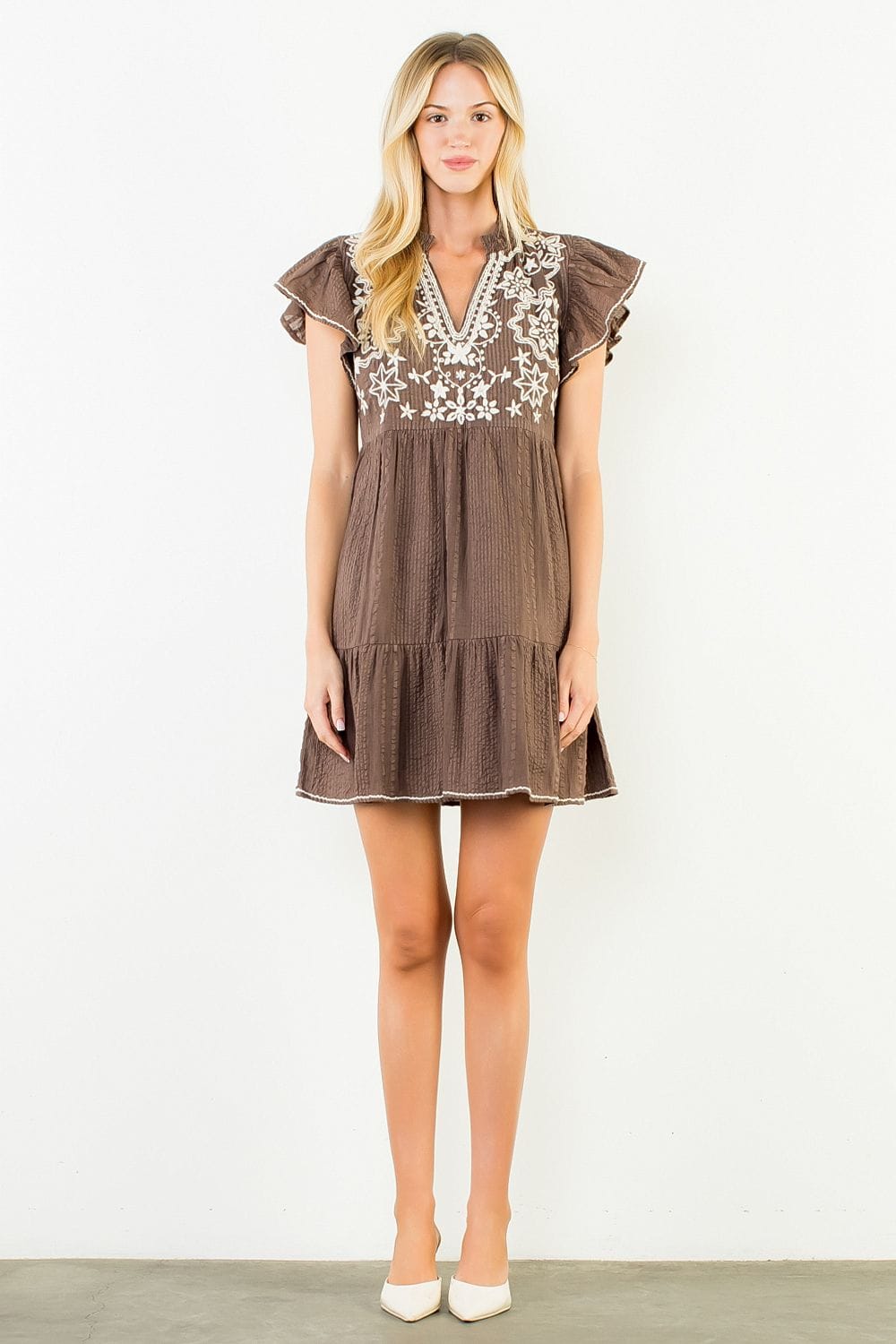 THML Mini Dress Amira Emroidered Mini Dress