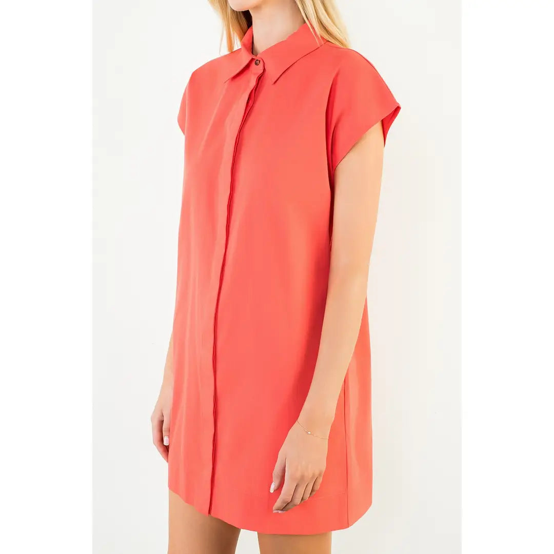 THML Mini Dress Gia Button Down Short Dress