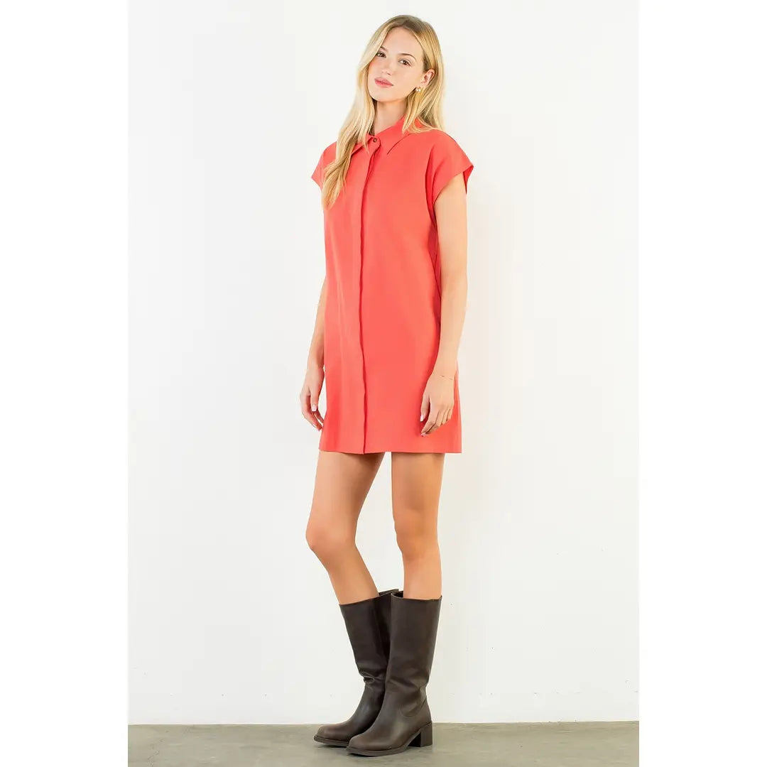 THML Mini Dress Gia Button Down Short Dress