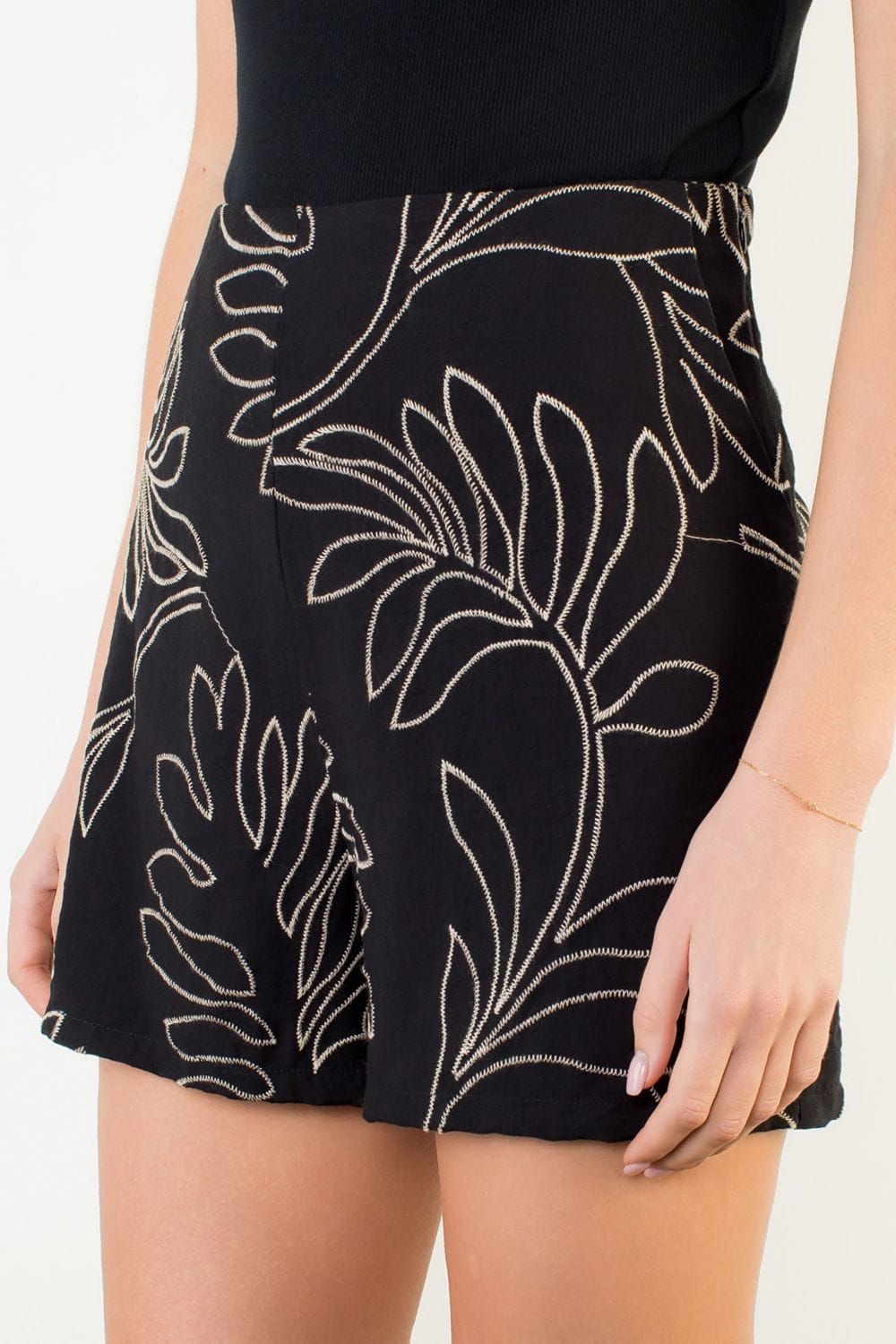 THML Shorts Black / XS Ella Embroidered Shorts