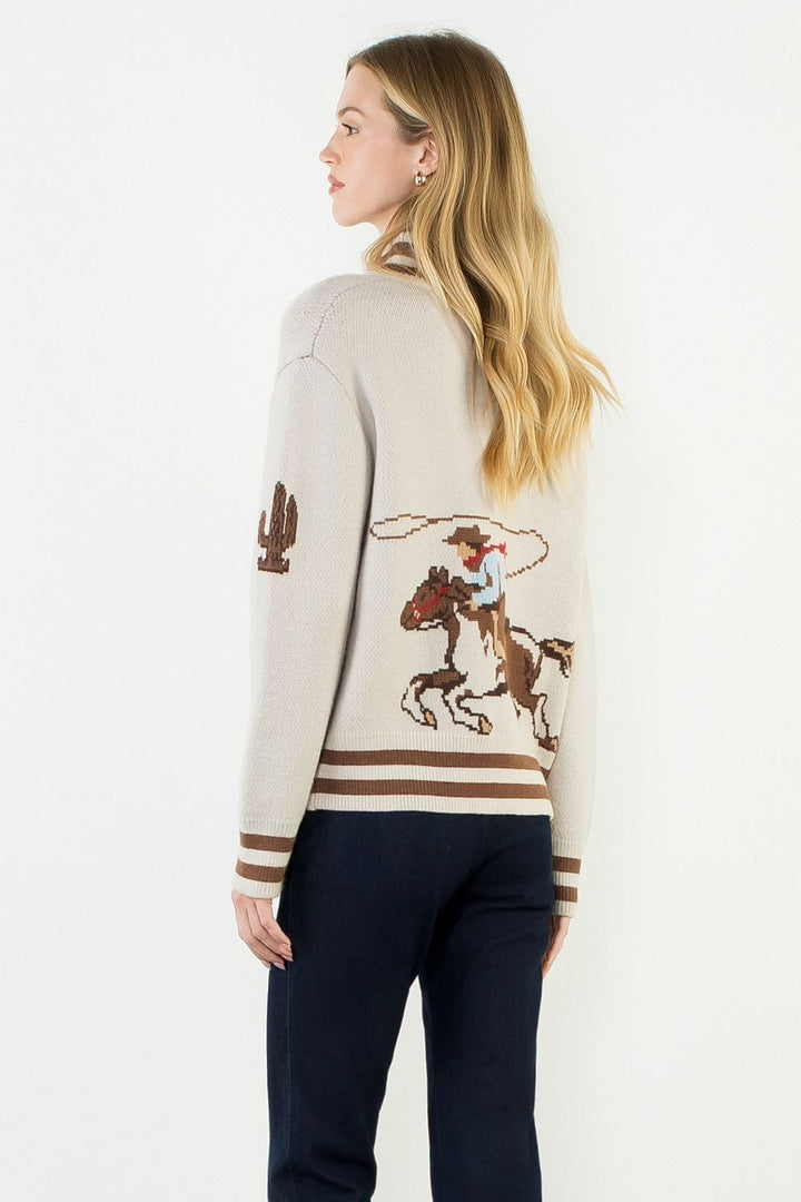 THML Sweater Elena Quarter Zip Cowboy Sweater