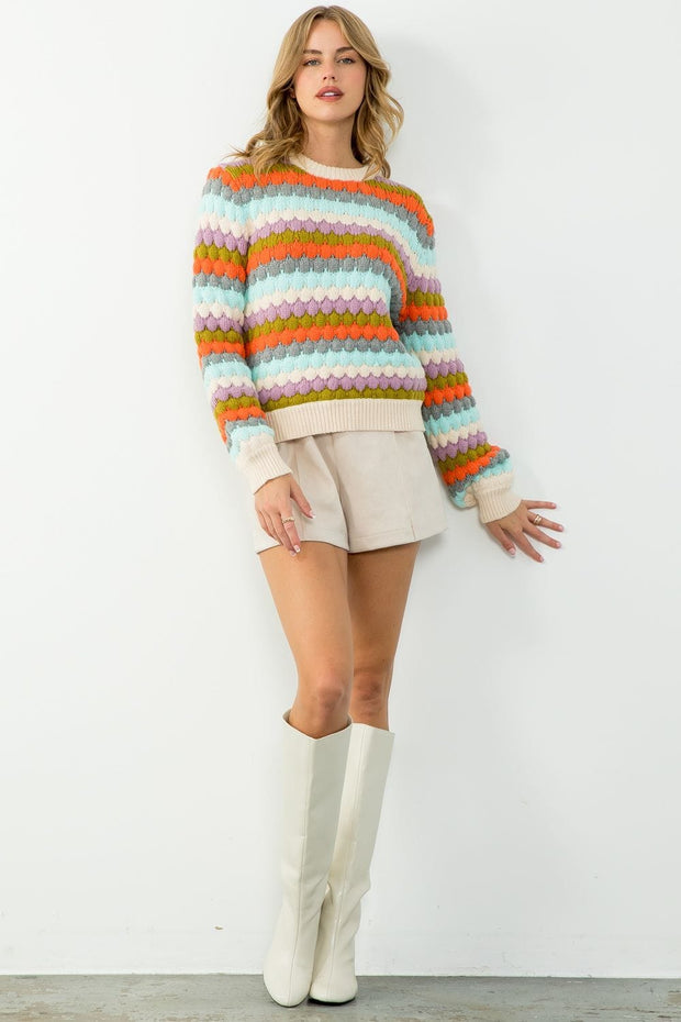 Morgan Knit Sweater | Teal Poppy