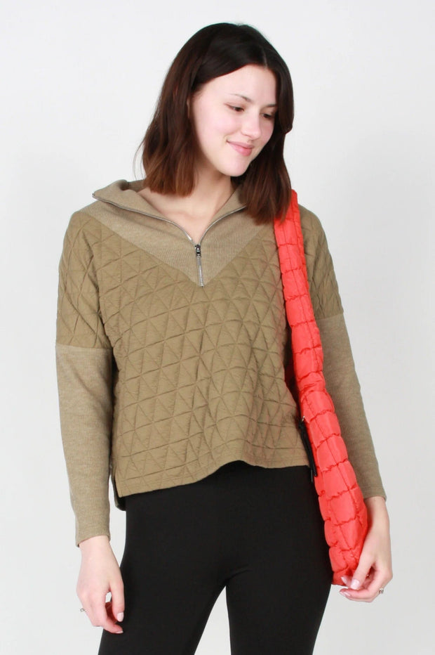THML Sweater Olive / XS Jane Half Zip Sweater