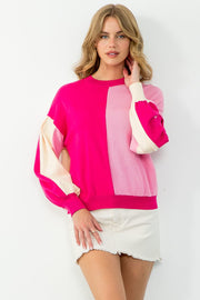 THML Sweater Pink / XS Hayleigh Colorblock Sweater