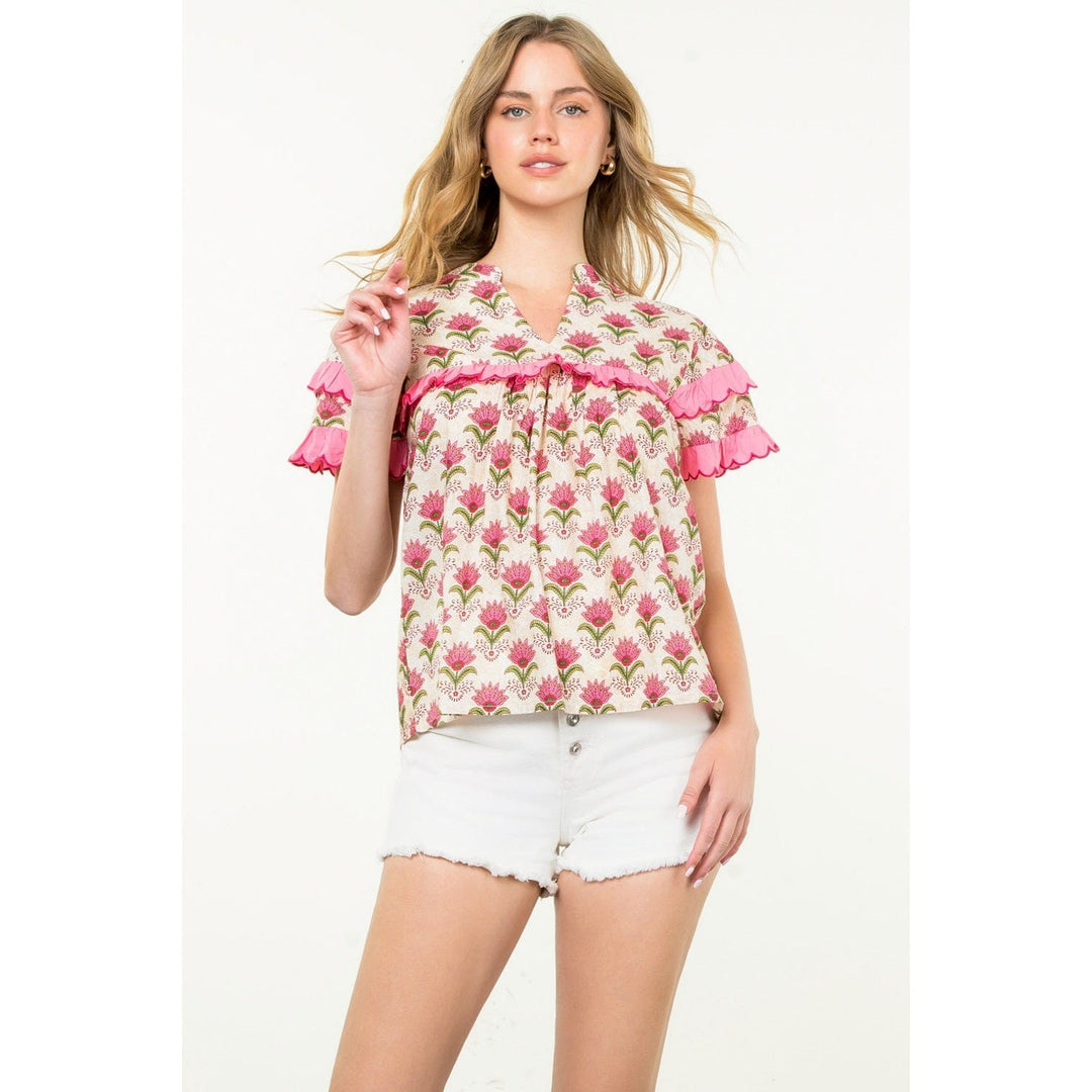 THML Top Beige / XS Diana Floral Top