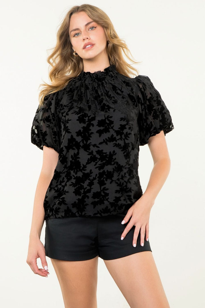 THML Top Black / XS Marlee Velvet Top