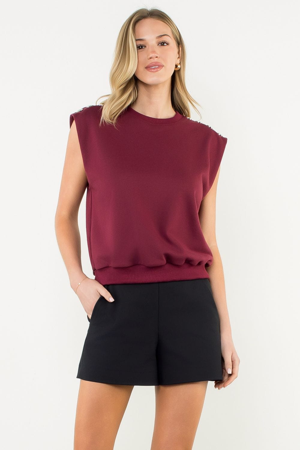 THML Top Burgundy / XS Madeline Sleeveless Top