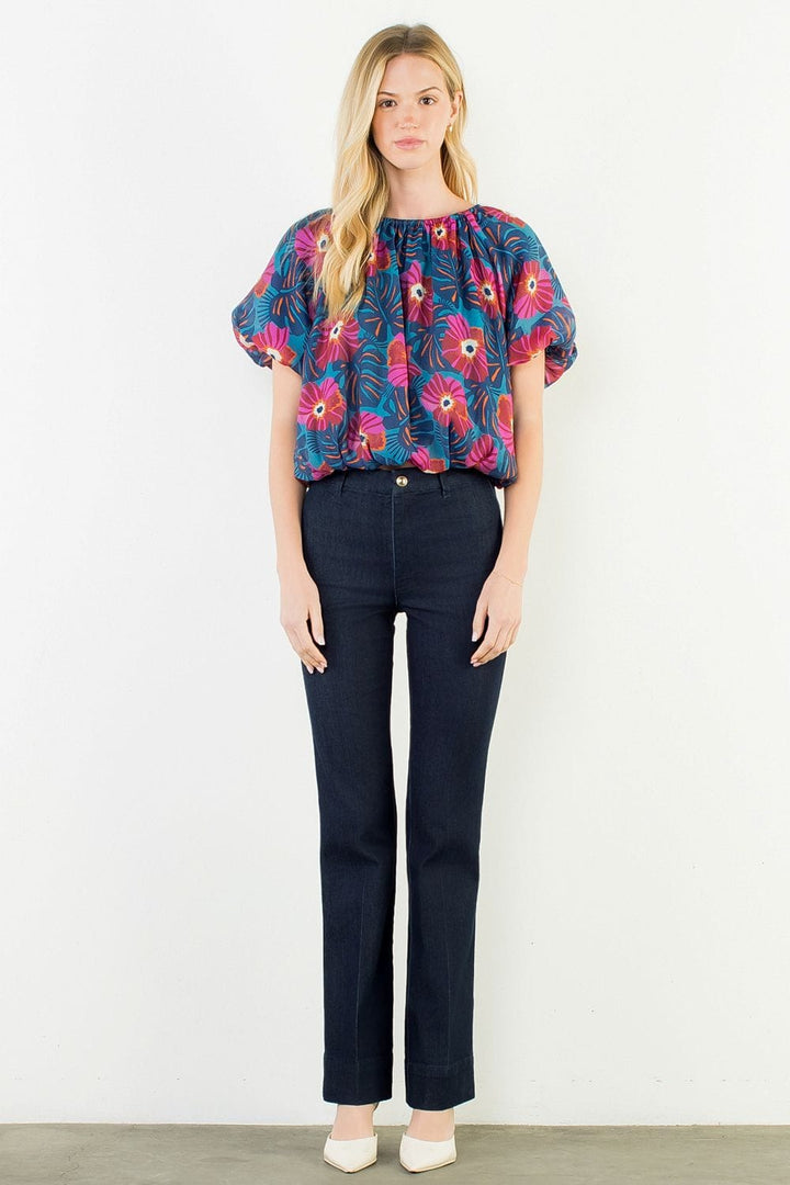 THML Top Eva Floral Clinched Top