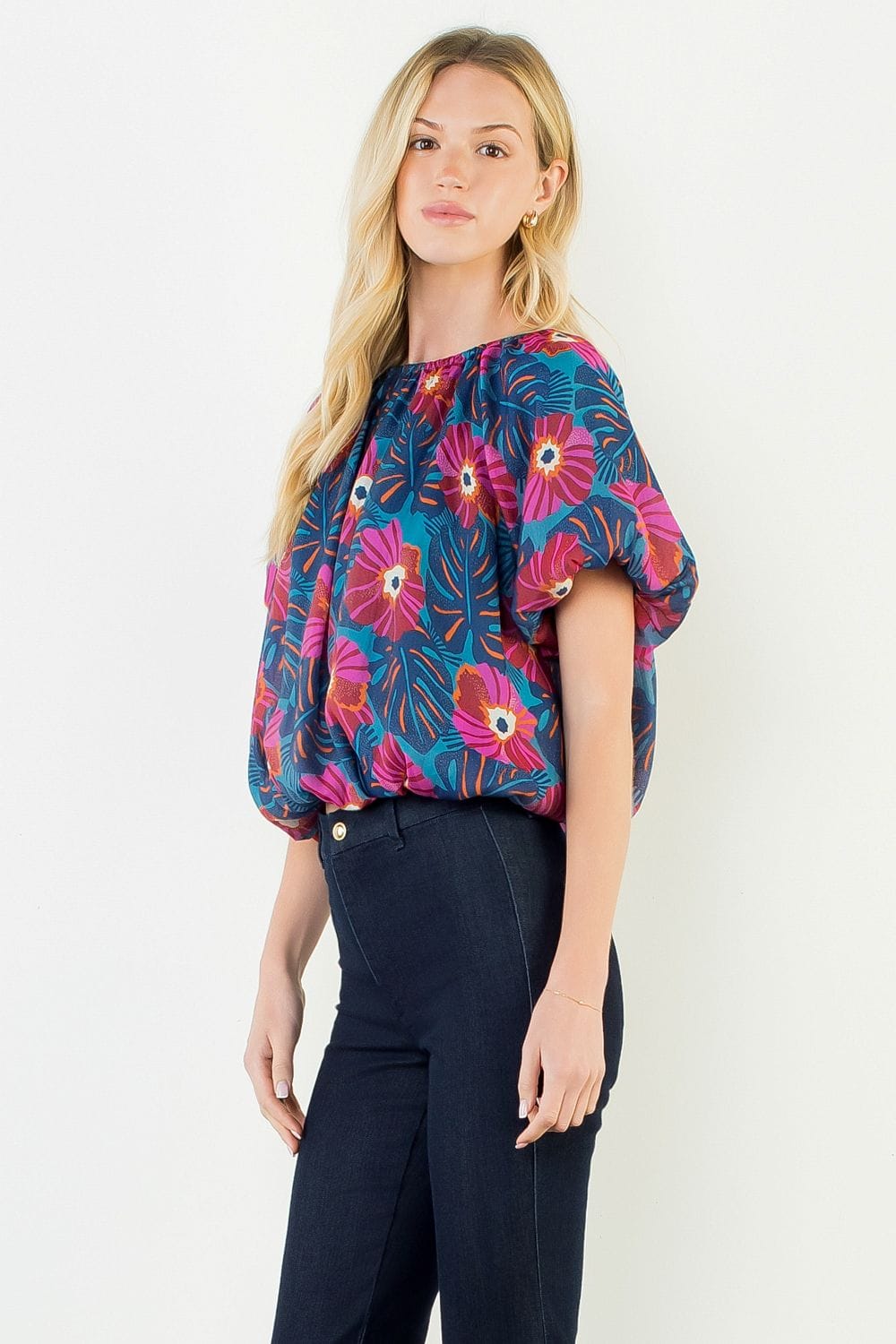 THML Top Eva Floral Clinched Top