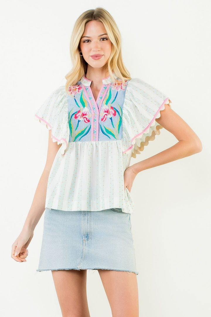 THML Top Green / XS Millie Flutter Top