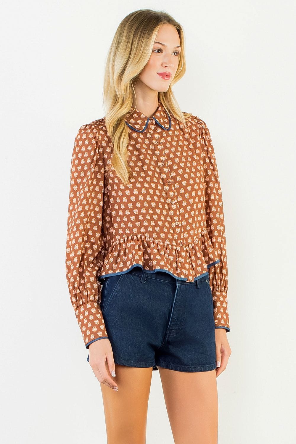 THML Top Hadley Floral Button Down Top