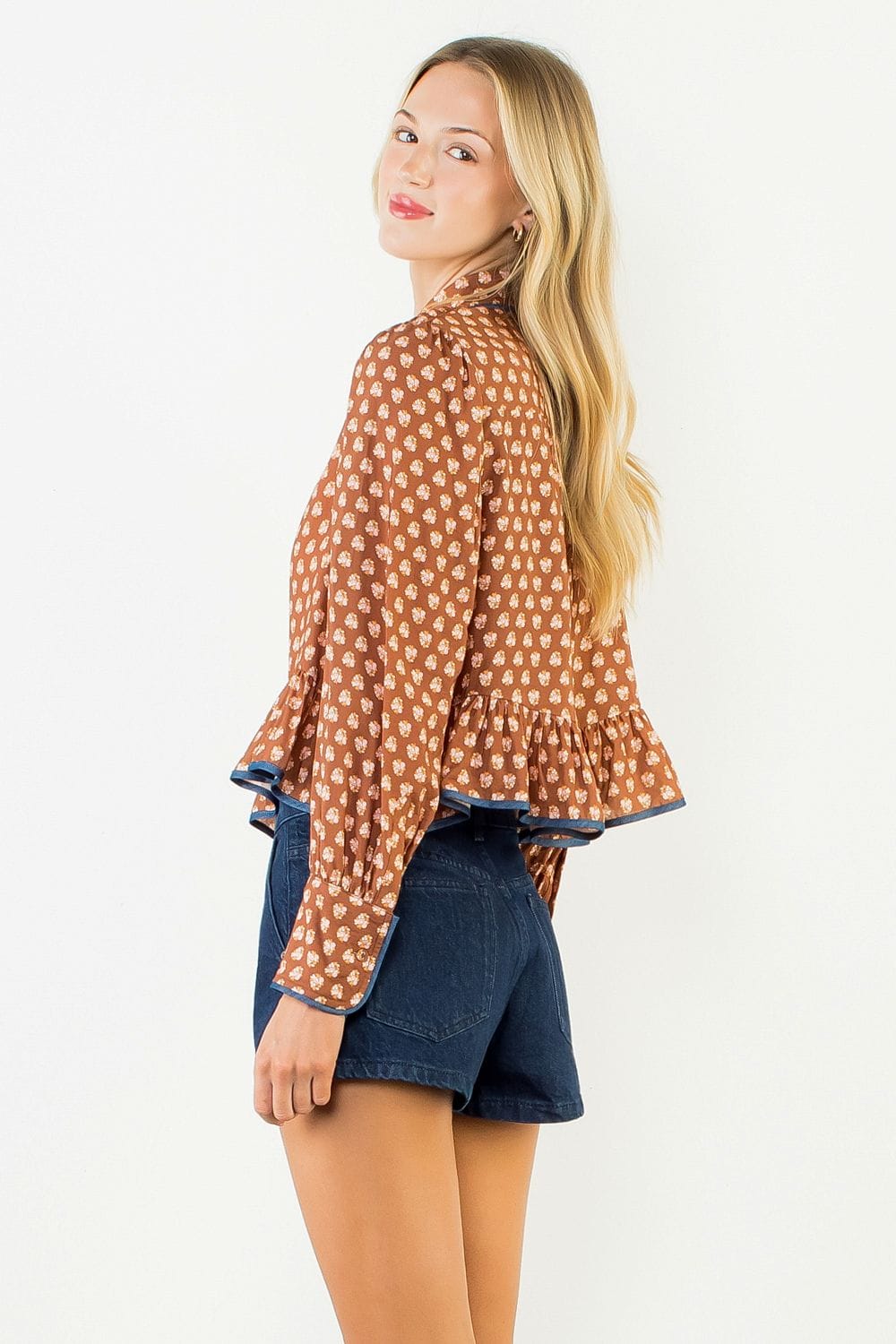 THML Top Hadley Floral Button Down Top