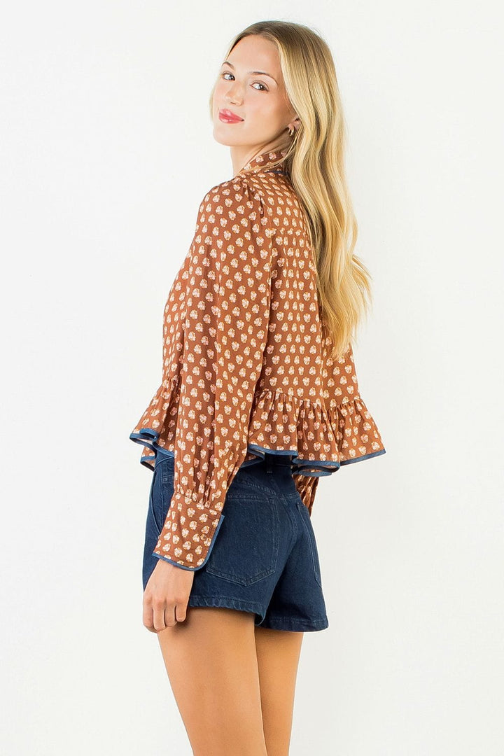 THML Top Hadley Floral Button Down Top