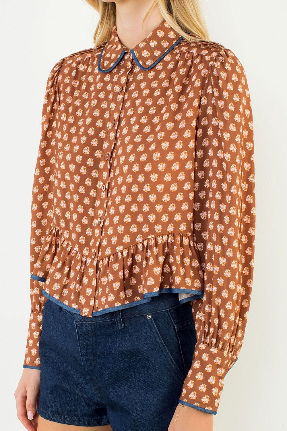 THML Top Hadley Floral Button Down Top