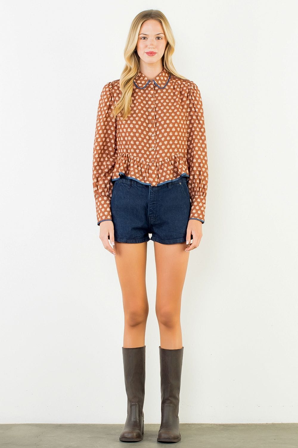 THML Top Hadley Floral Button Down Top