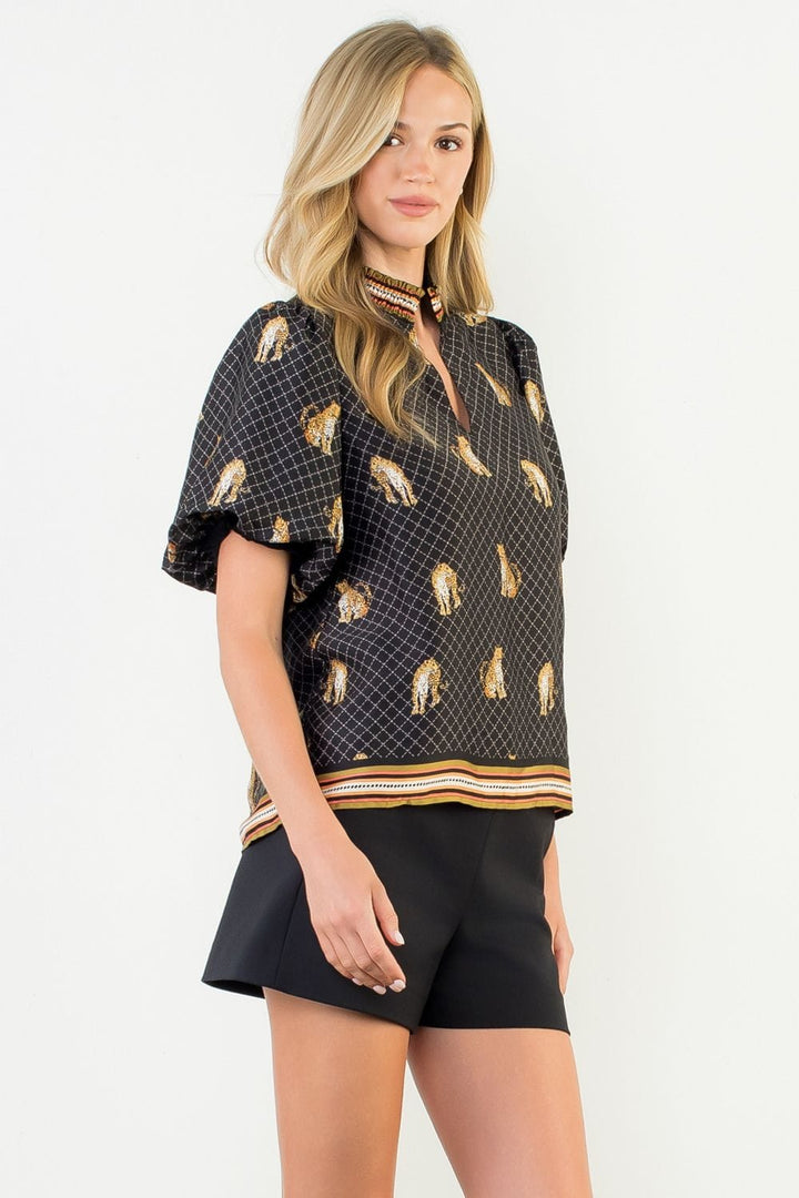 THML Top Jackie Puff Sleeve Top