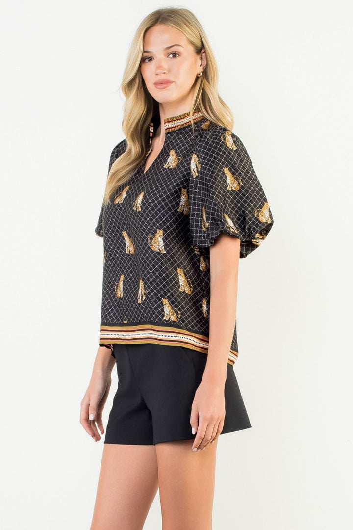 THML Top Jackie Puff Sleeve Top
