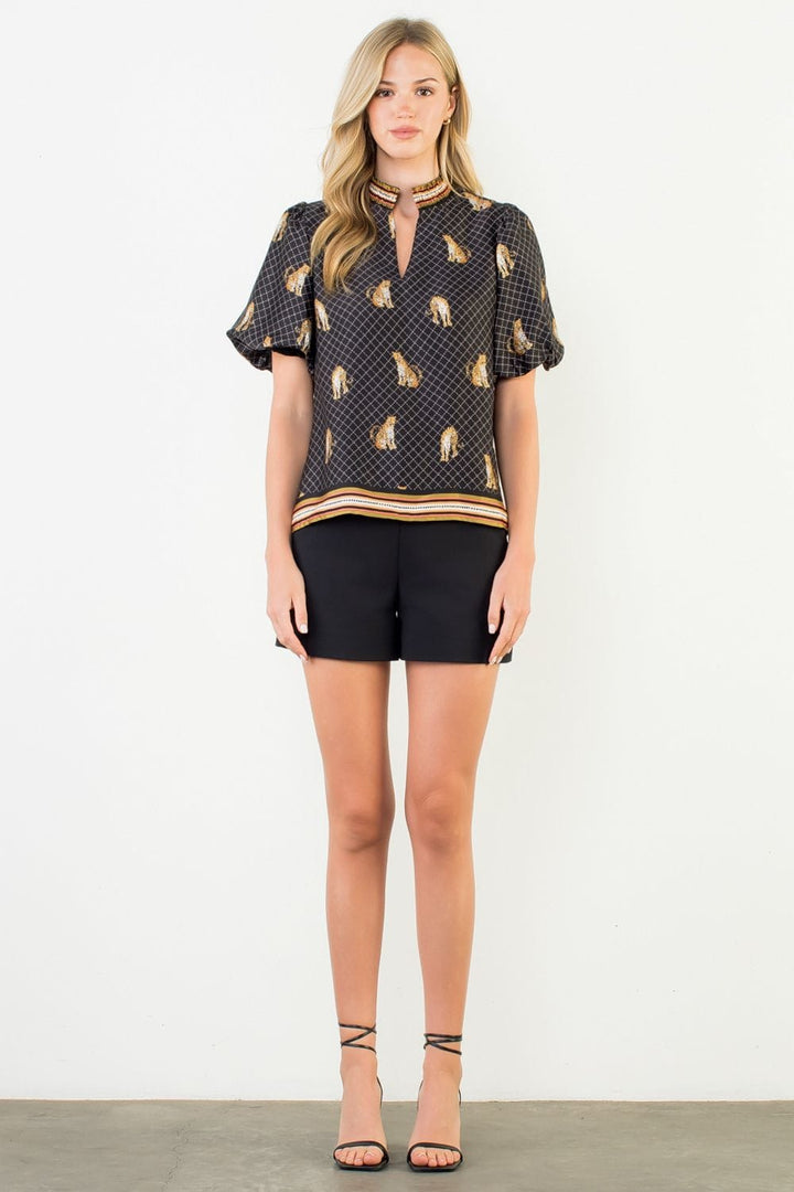 THML Top Jackie Puff Sleeve Top