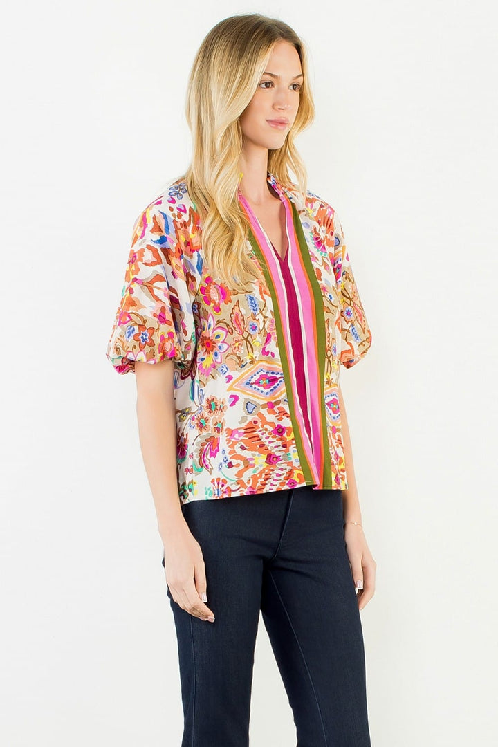 THML Top Khloe Puff Sleeve Top