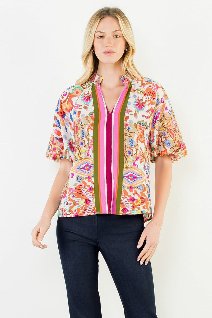 THML Top Khloe Puff Sleeve Top