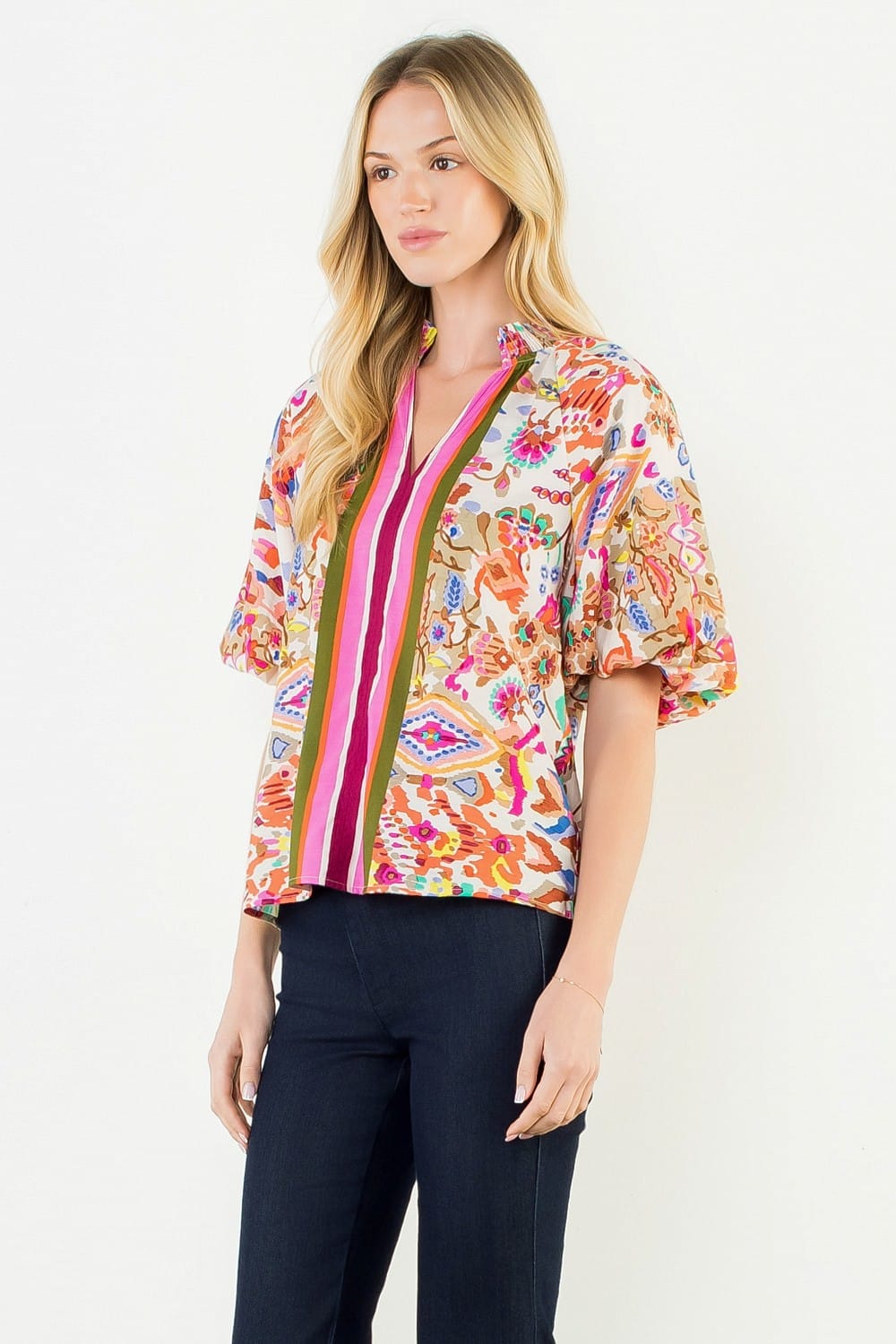 THML Top Khloe Puff Sleeve Top