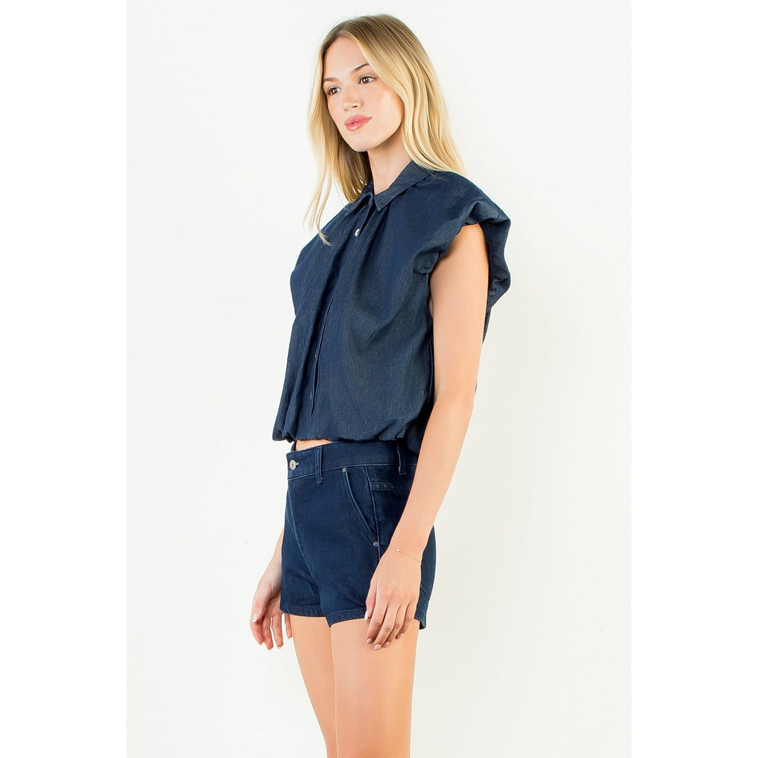 THML Top Layla Sleeveless Bubble Hem Top