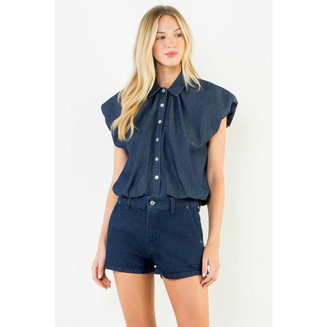 THML Top Layla Sleeveless Bubble Hem Top
