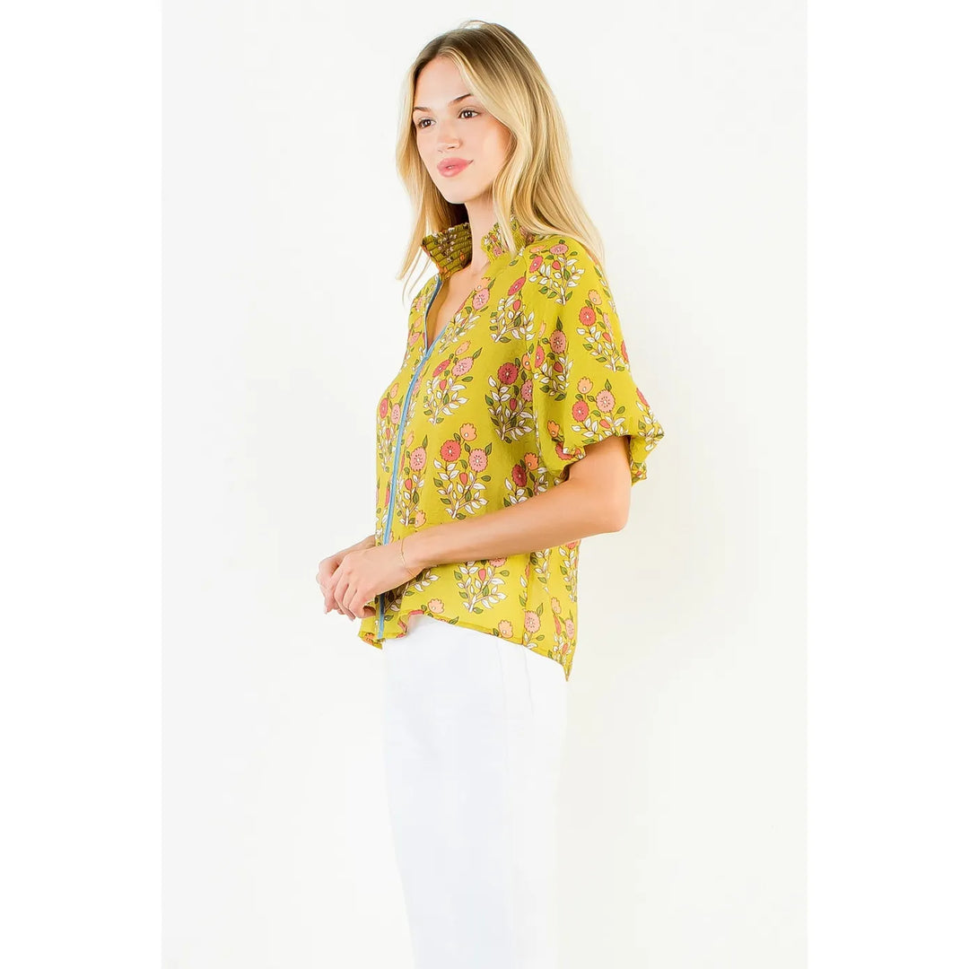 THML Top Lilah Floral Mesh Top
