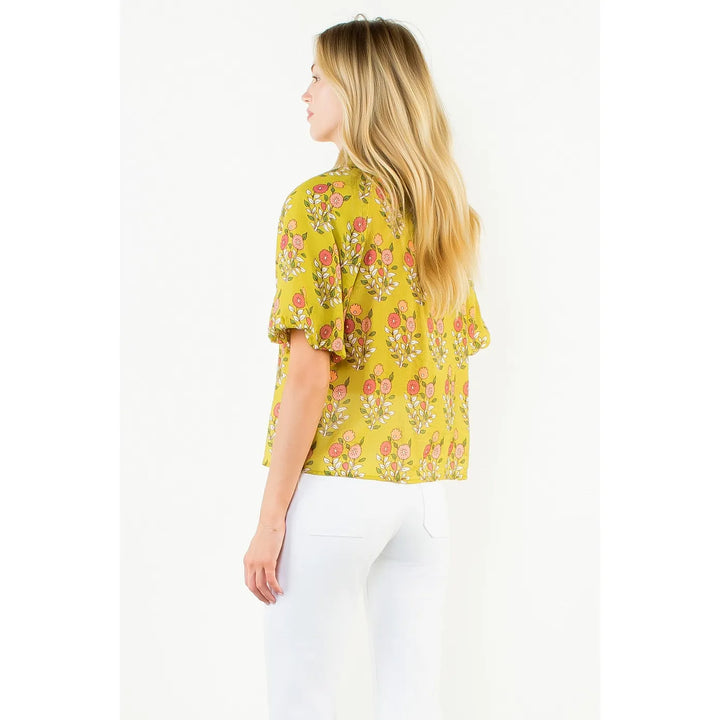 THML Top Lilah Floral Mesh Top