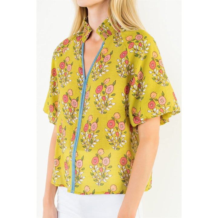 THML Top Lilah Floral Mesh Top