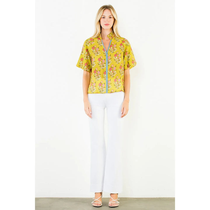 THML Top Lilah Floral Mesh Top