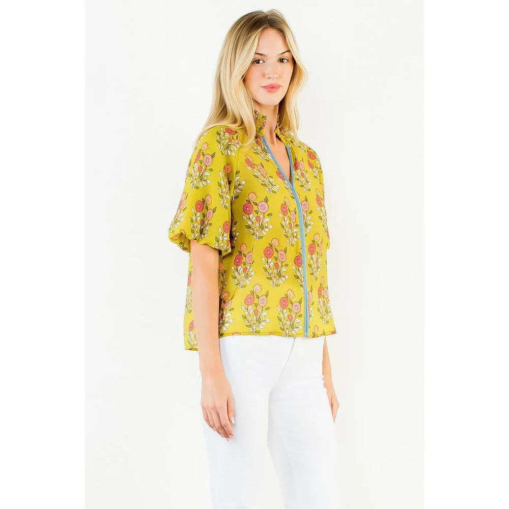 THML Top Lilah Floral Mesh Top