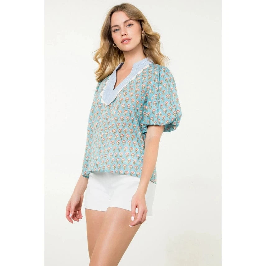 THML Top Lola Puff Sleeve Top