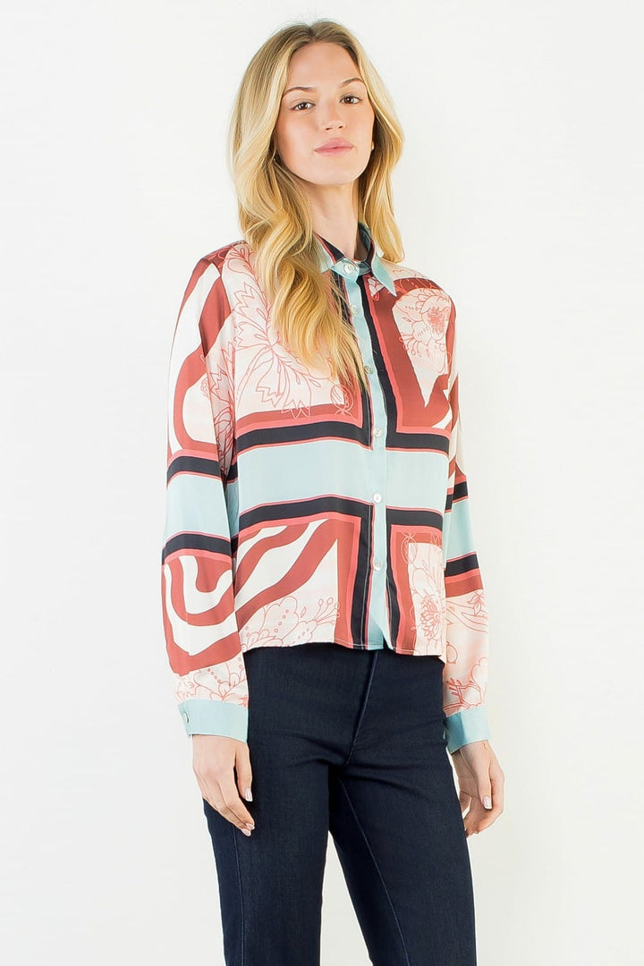 THML Top Lola Satin Pattern Top