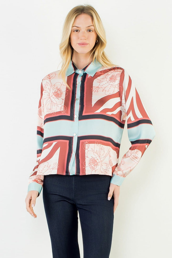 THML Top Lola Satin Pattern Top